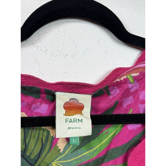 (T7) FARM RIO Wrap dress with painted toucan print. Long dress, tiered , size L - Picture 7 of 15